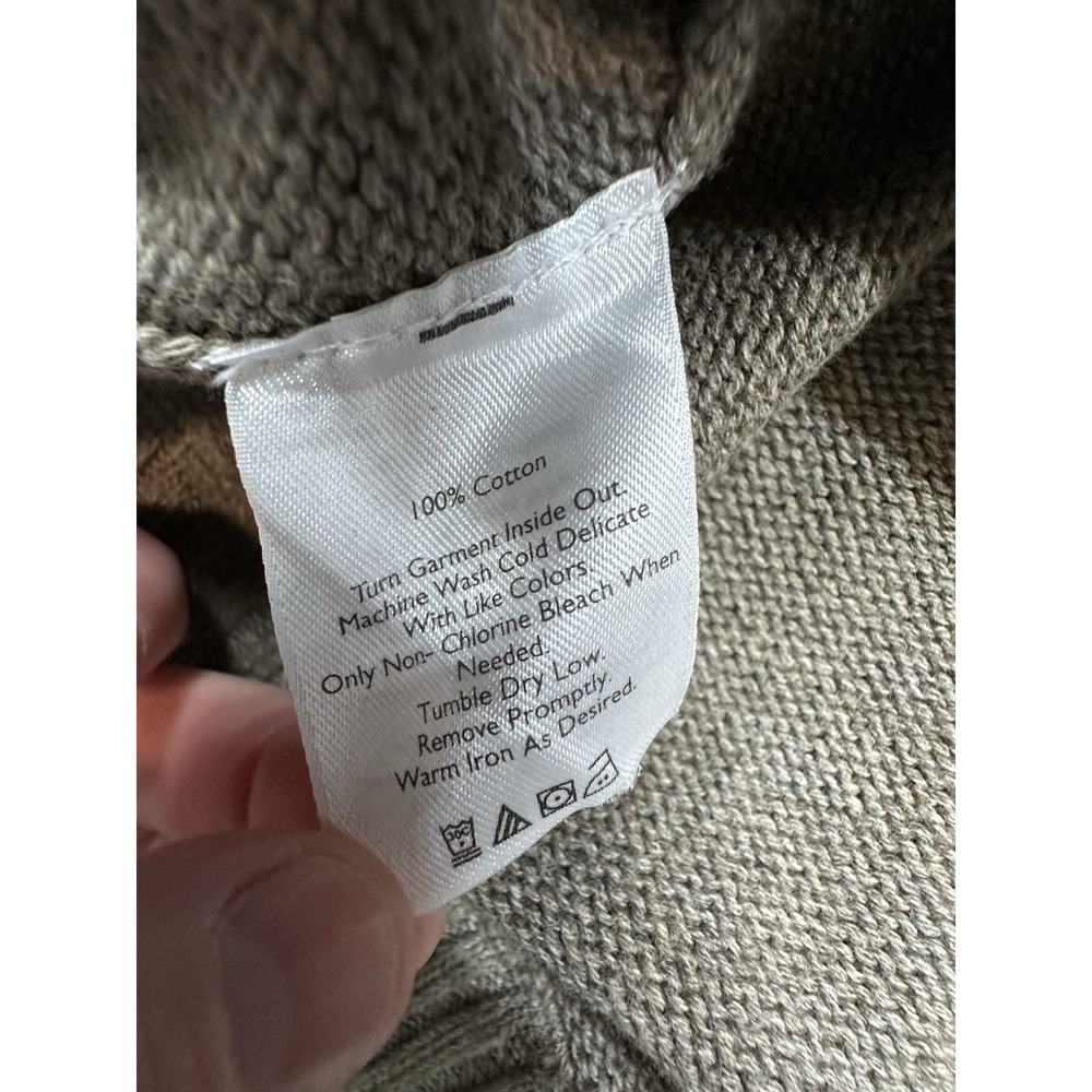 Eddie Bauer Heavy Knit Cotton Sweater Navy Beige Men's Size XLT/ XL Tall - Picture 6 of 8